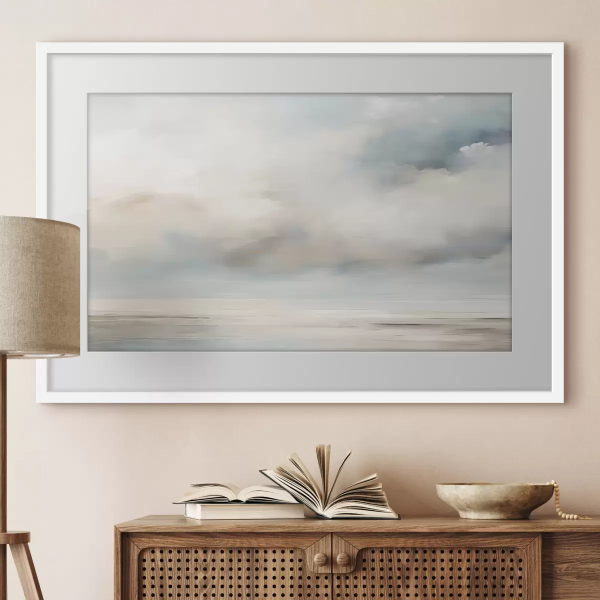 Poster Aquarelle mer et nuages f41602