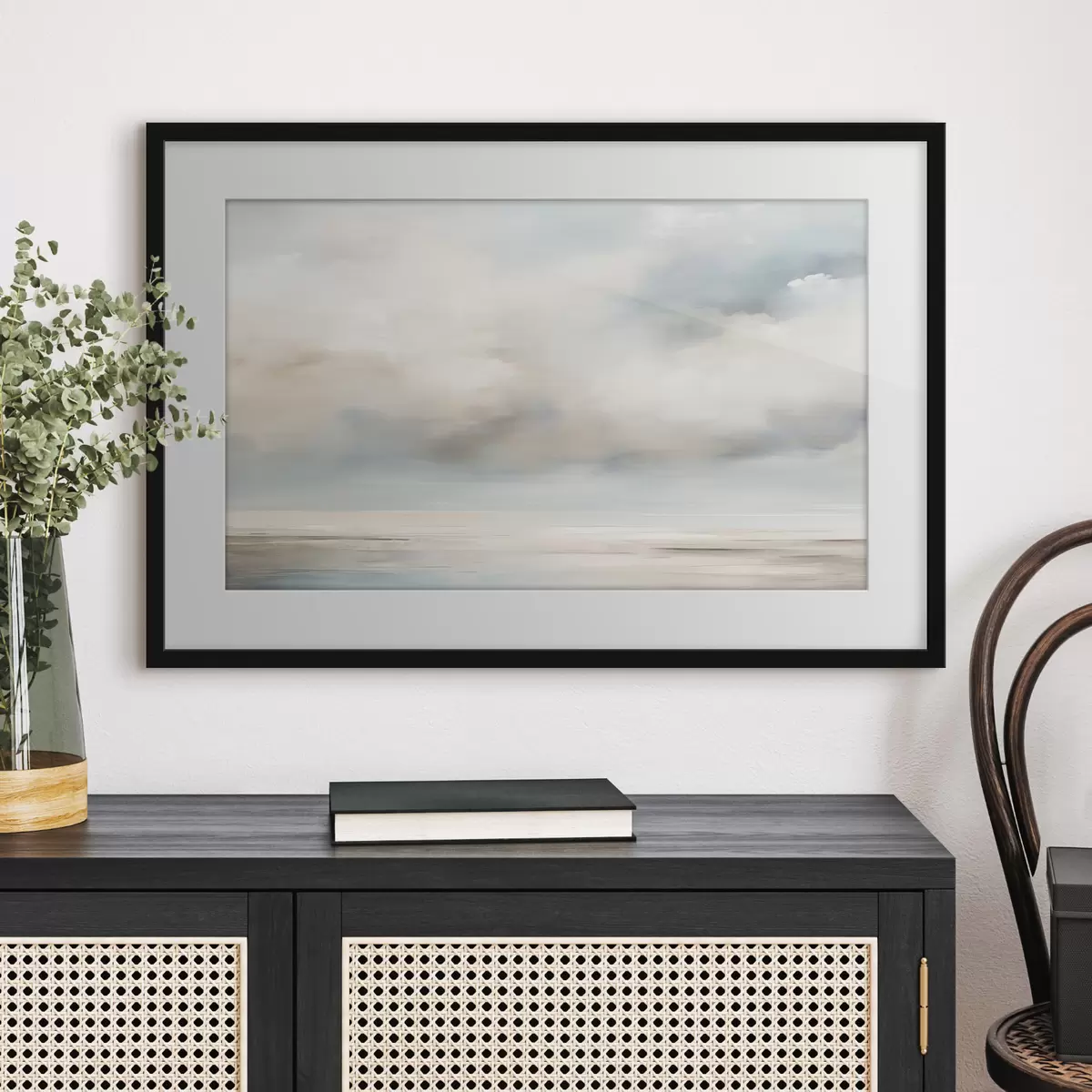 Poster Aquarelle mer et nuages f41602