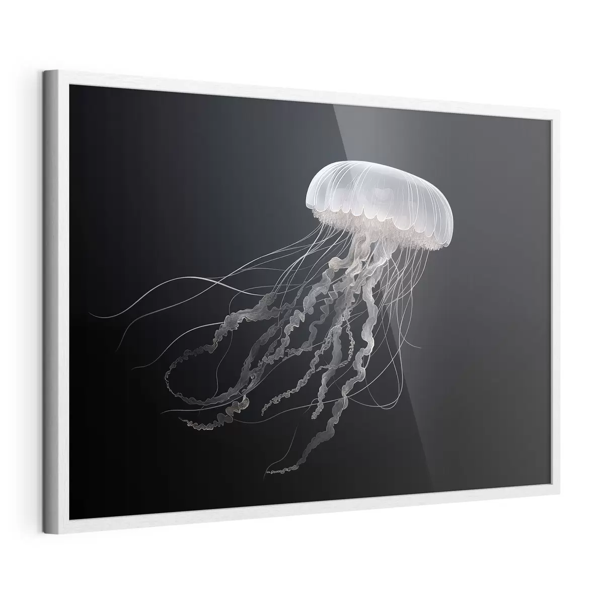 Poster Méduse magique sur fond sombre f41606