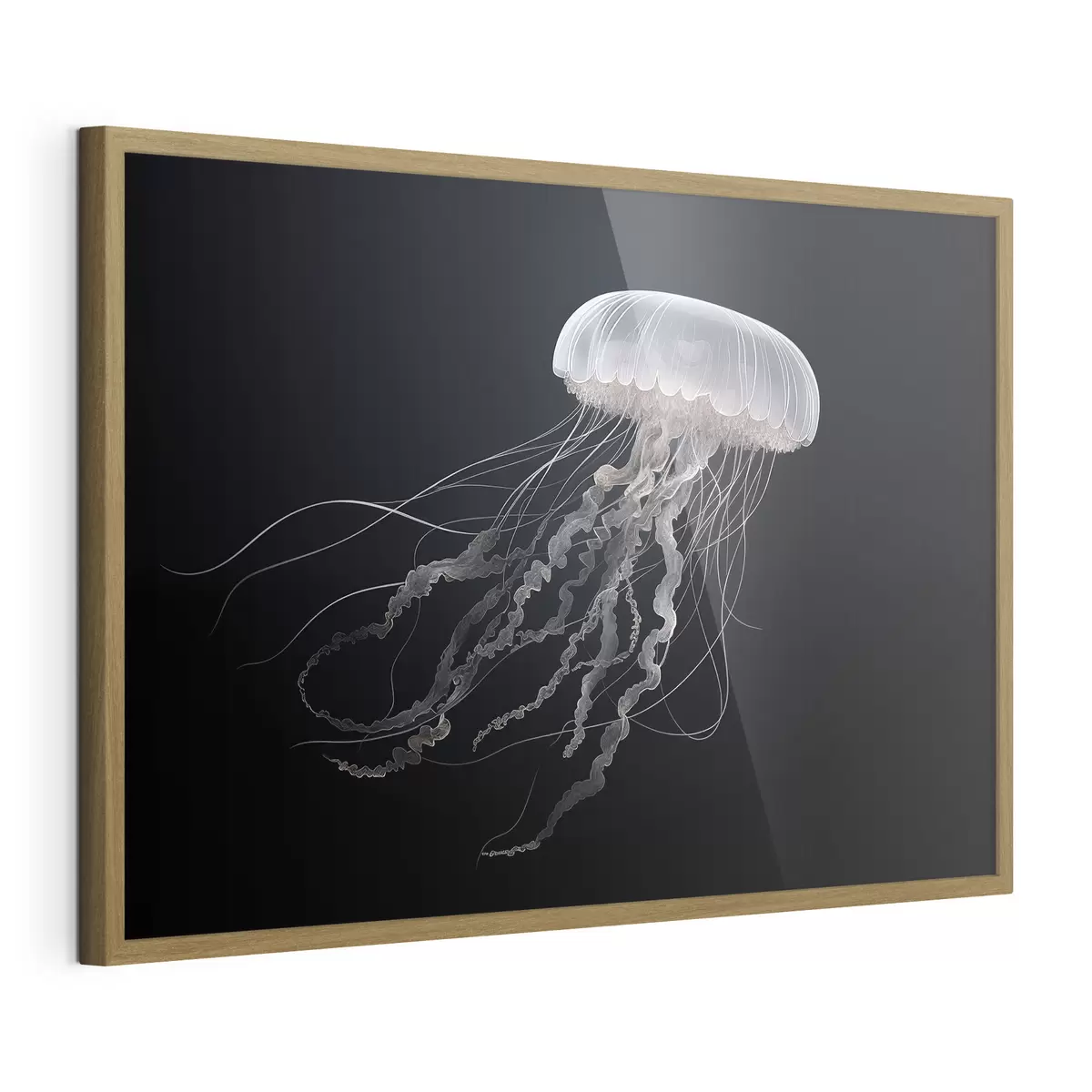 Poster Méduse magique sur fond sombre f41606