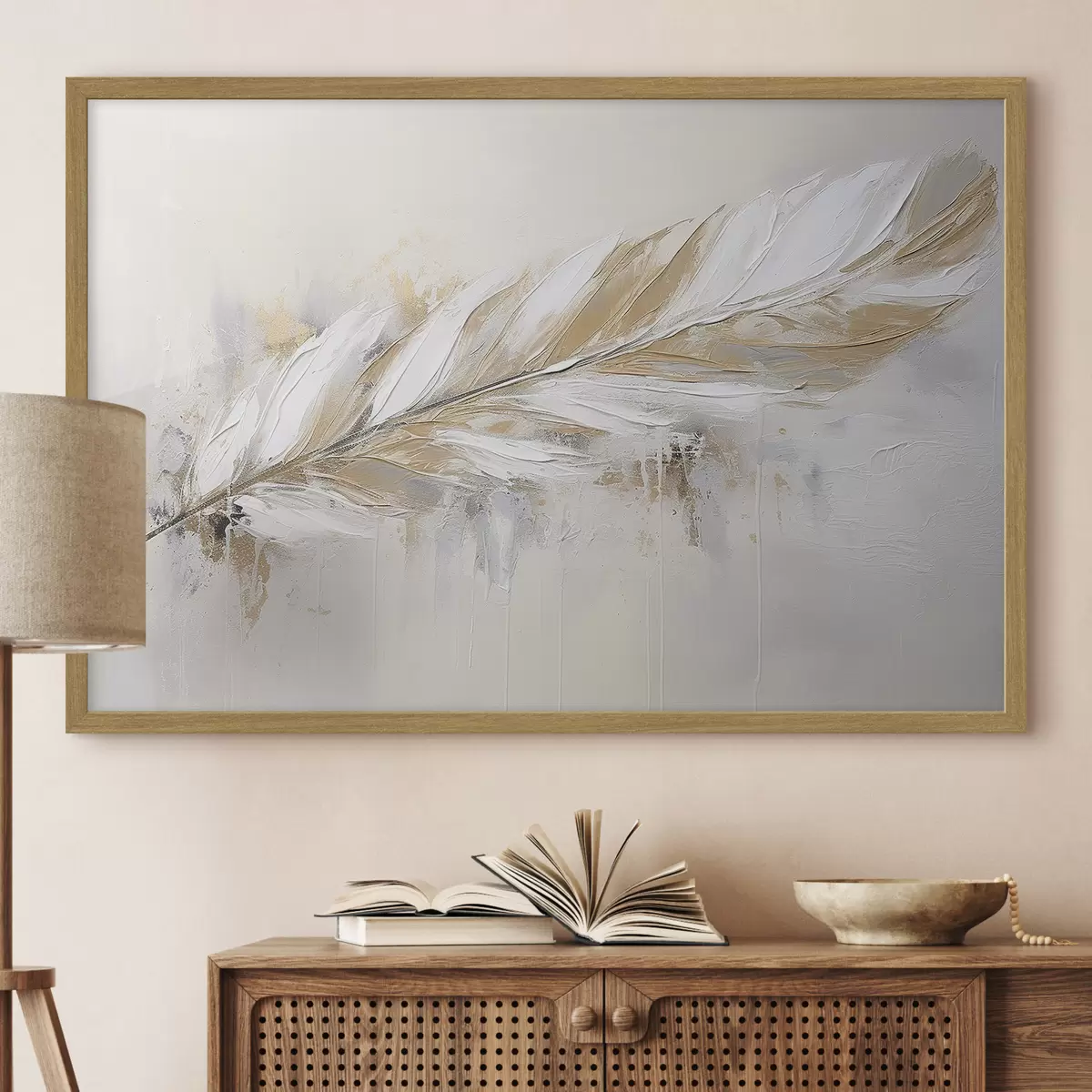 Poster Plume délicate sur fond clair f41559