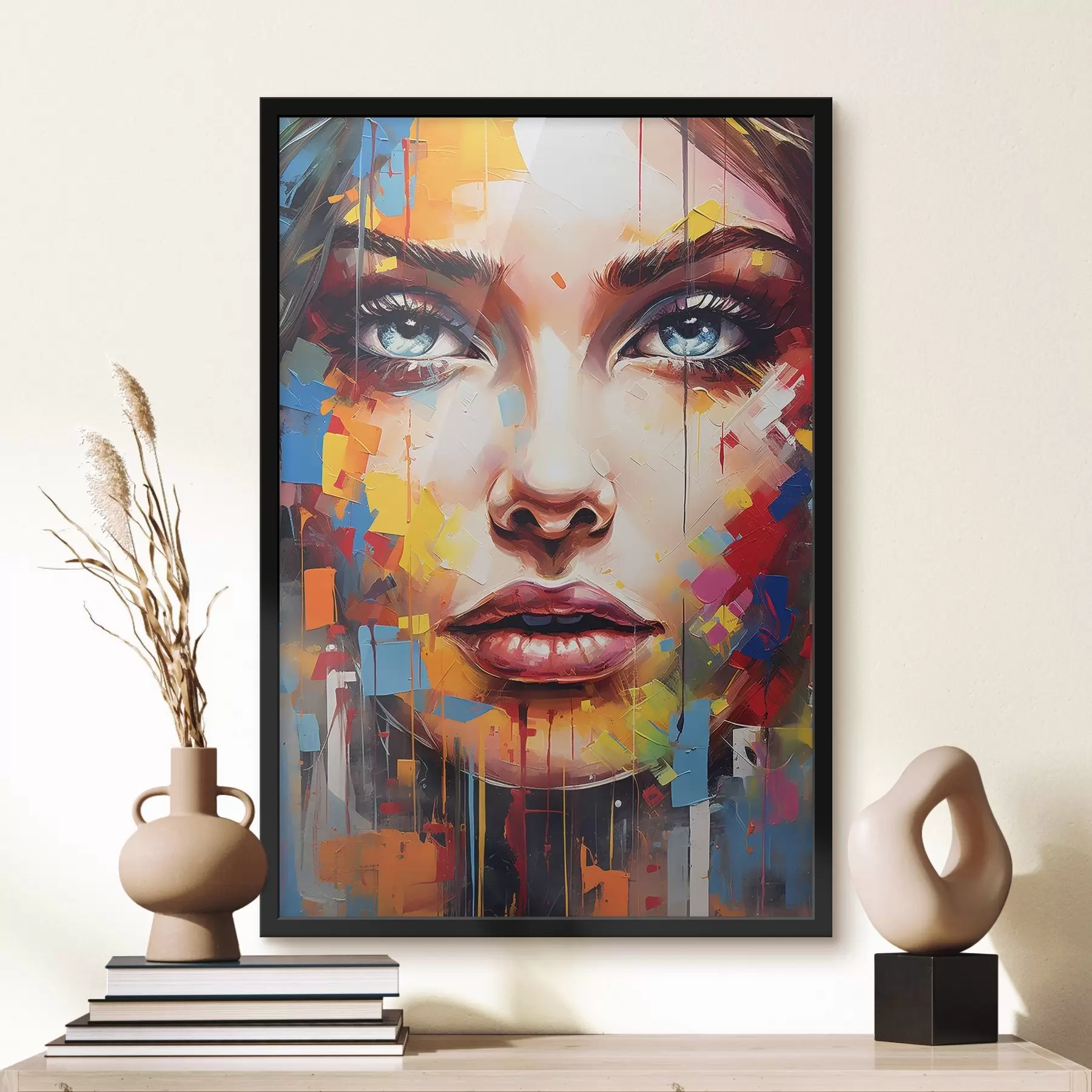Papier peint Visage d'une fille avec de la peinture f41564