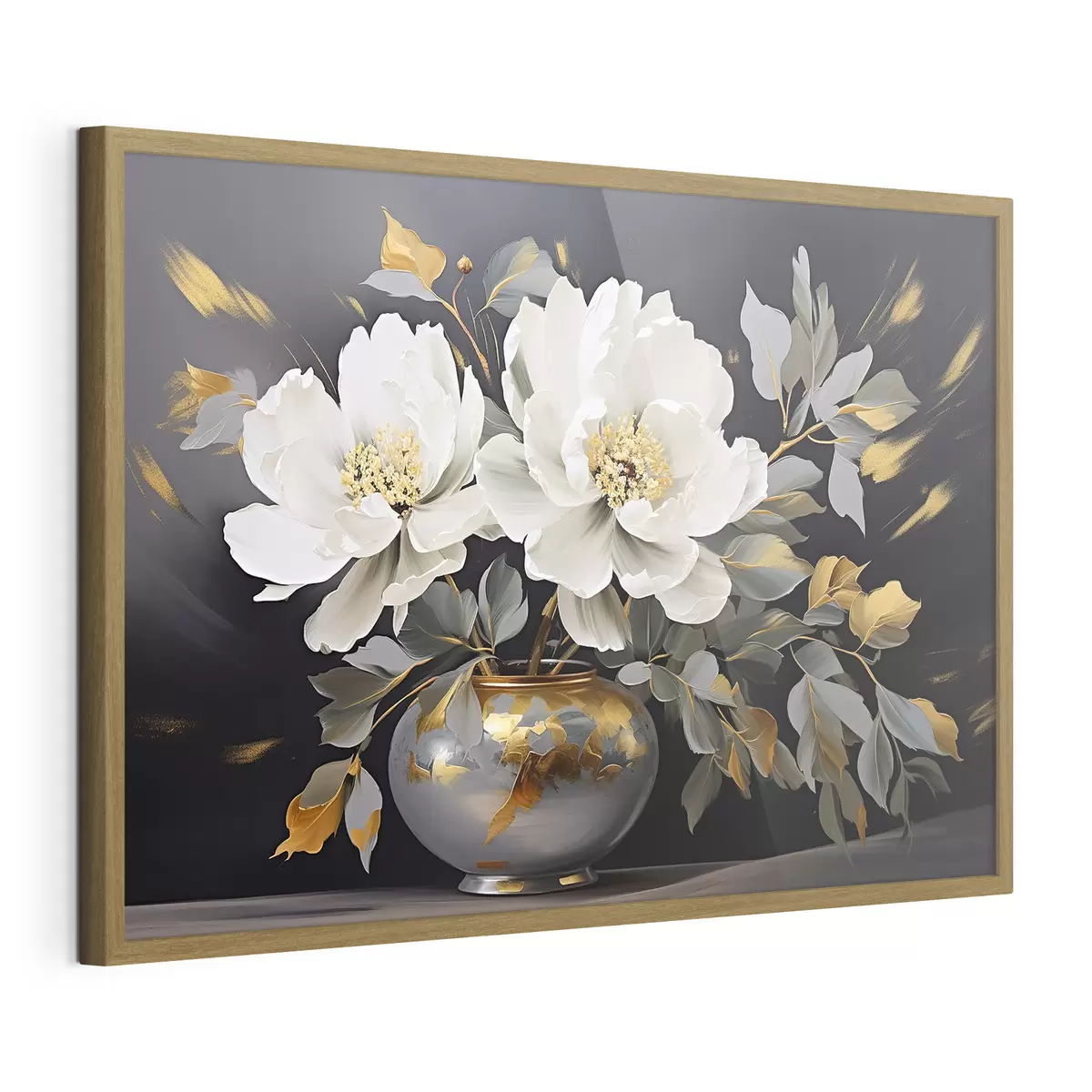 Poster Délicates pivoines blanches dans un vase f41568