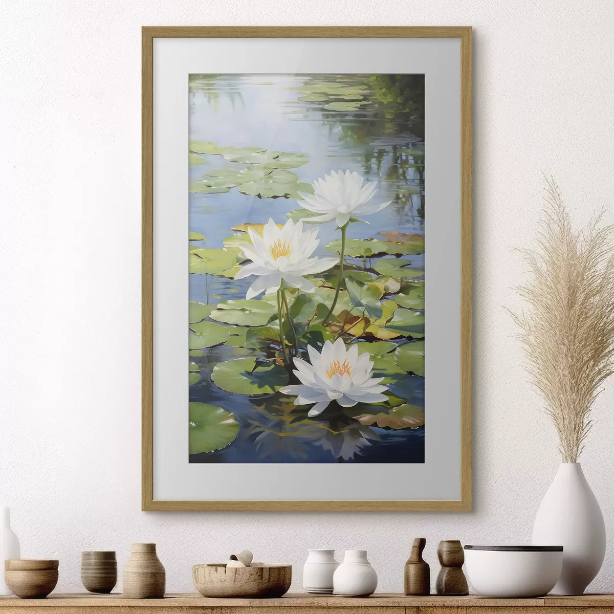 Poster Trois nénuphars sur l’eau f41572