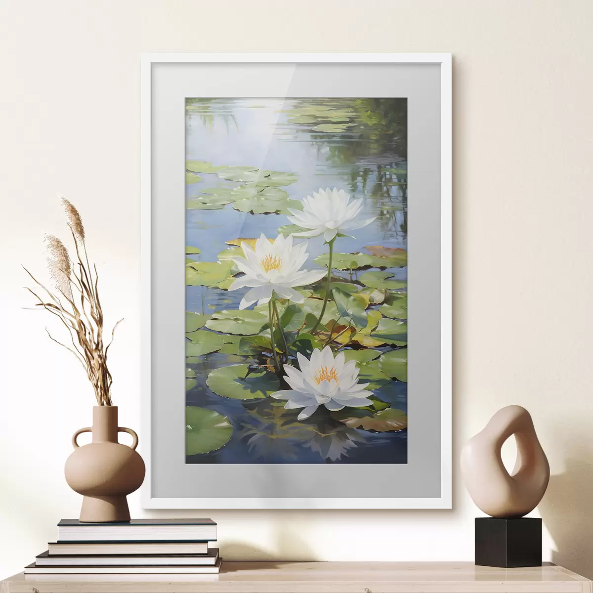 Poster Trois nénuphars sur l’eau f41572