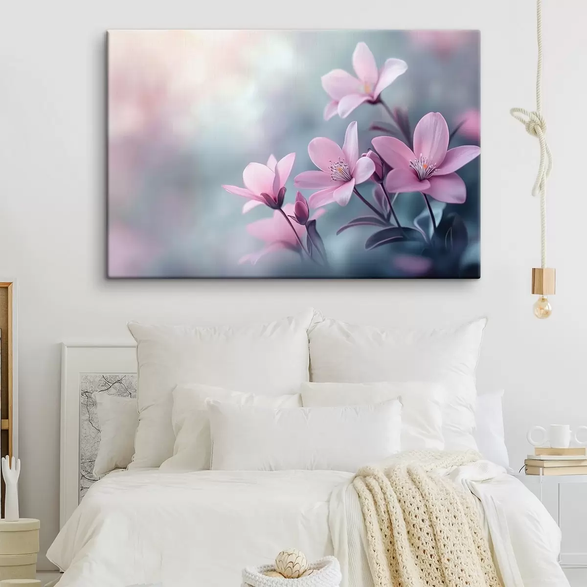 Tableau fleurs roses en gros plan s41631