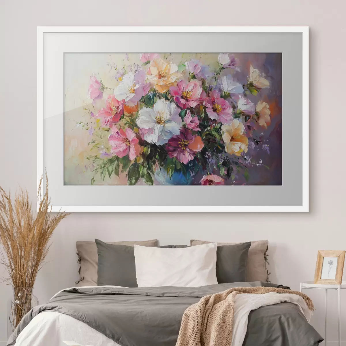 Poster Bouquet de jardin en vase bleu f41630