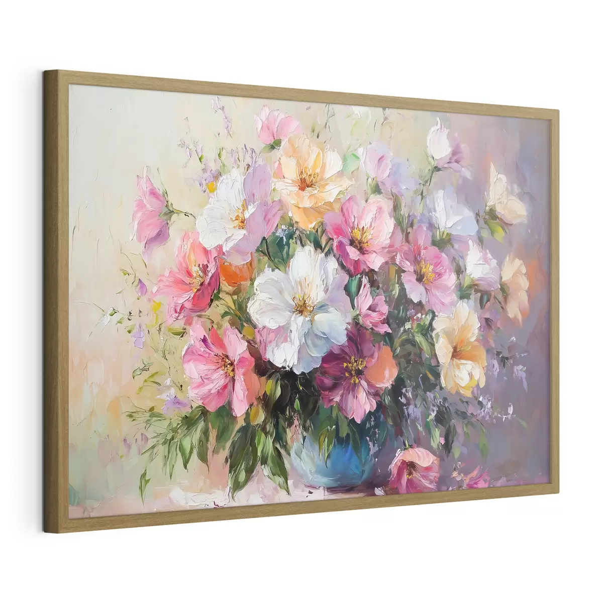 Poster Bouquet de jardin en vase bleu f41630