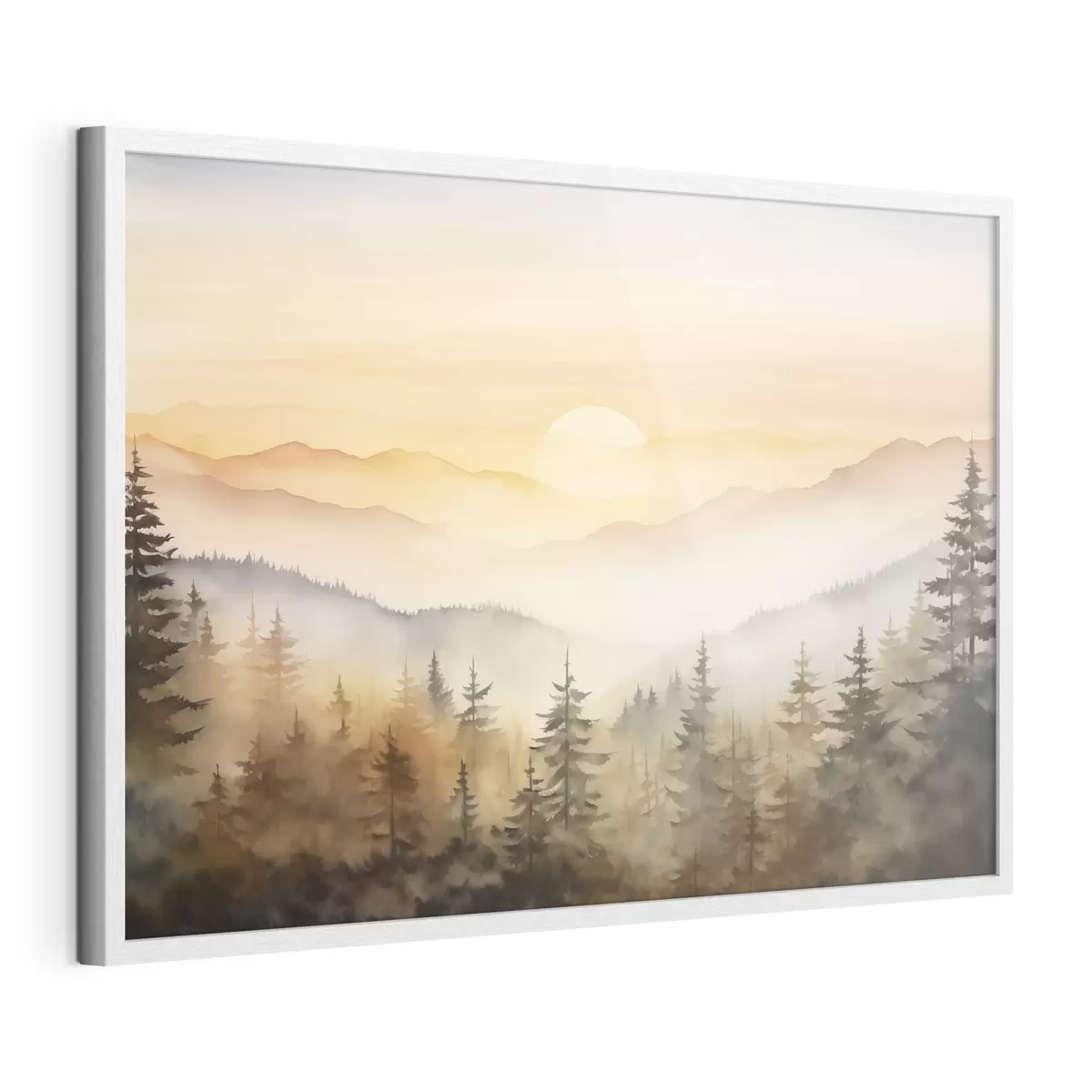 Poster Soleil sur les crêtes boisées f41645