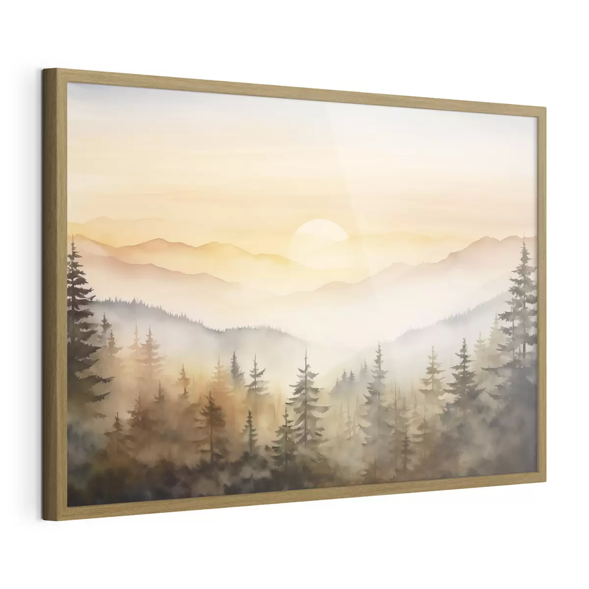 Poster Soleil sur les crêtes boisées f41645
