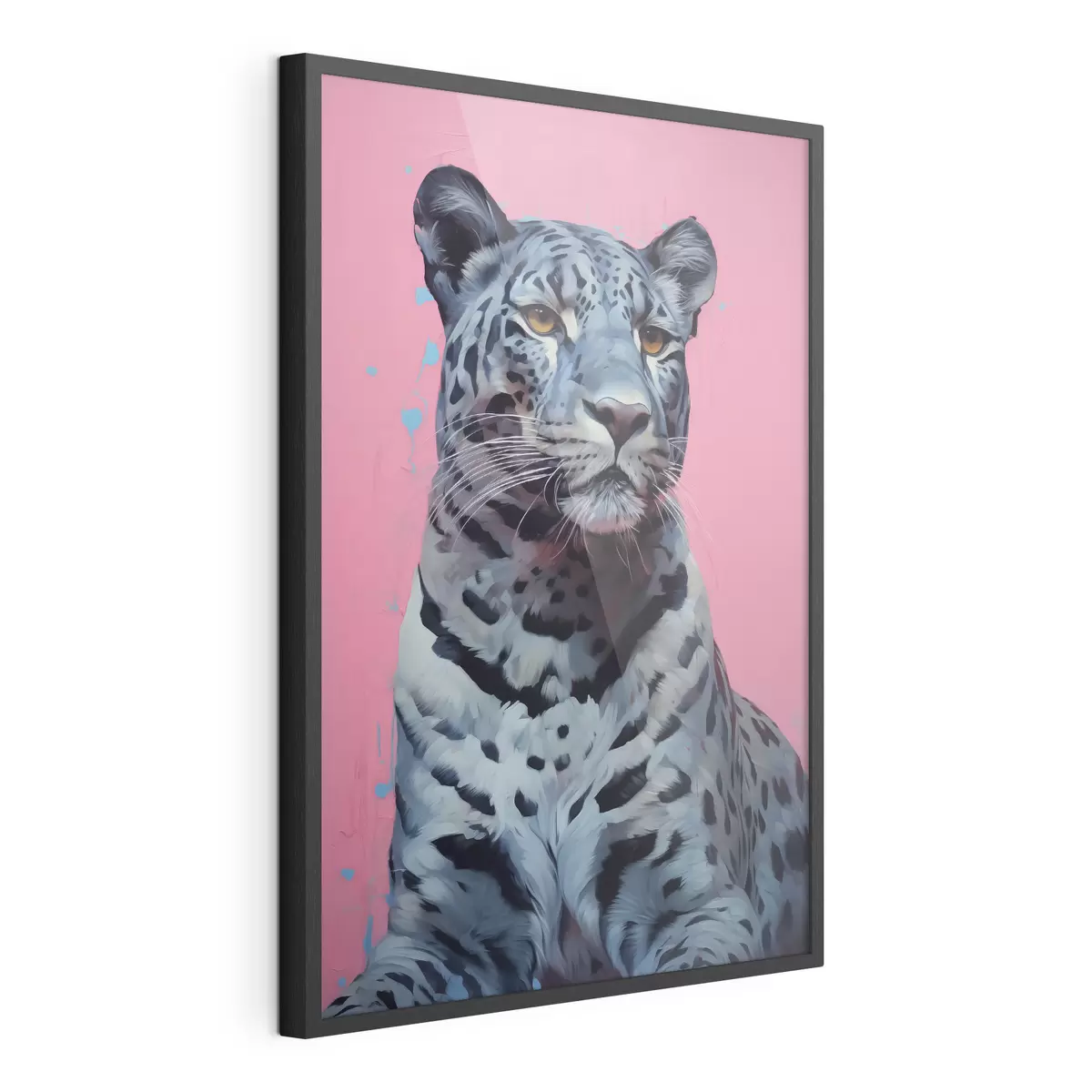 Poster Tigre bleu sur fond rose f41658