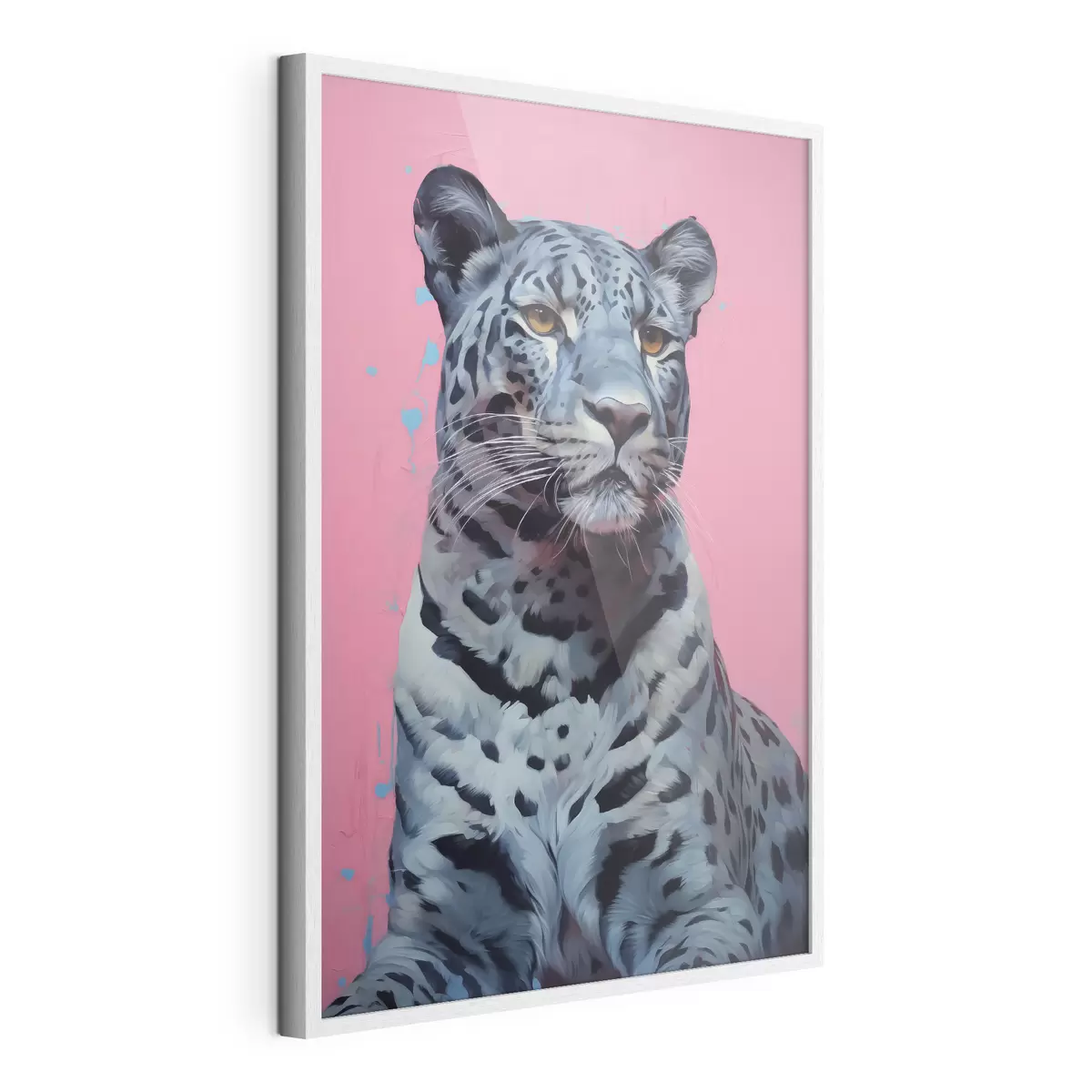 Poster Tigre bleu sur fond rose f41658