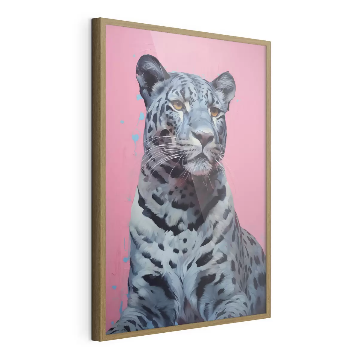 Poster Tigre bleu sur fond rose f41658