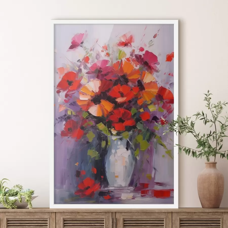 Papier peint Bouquet de coquelicots rouges f41666