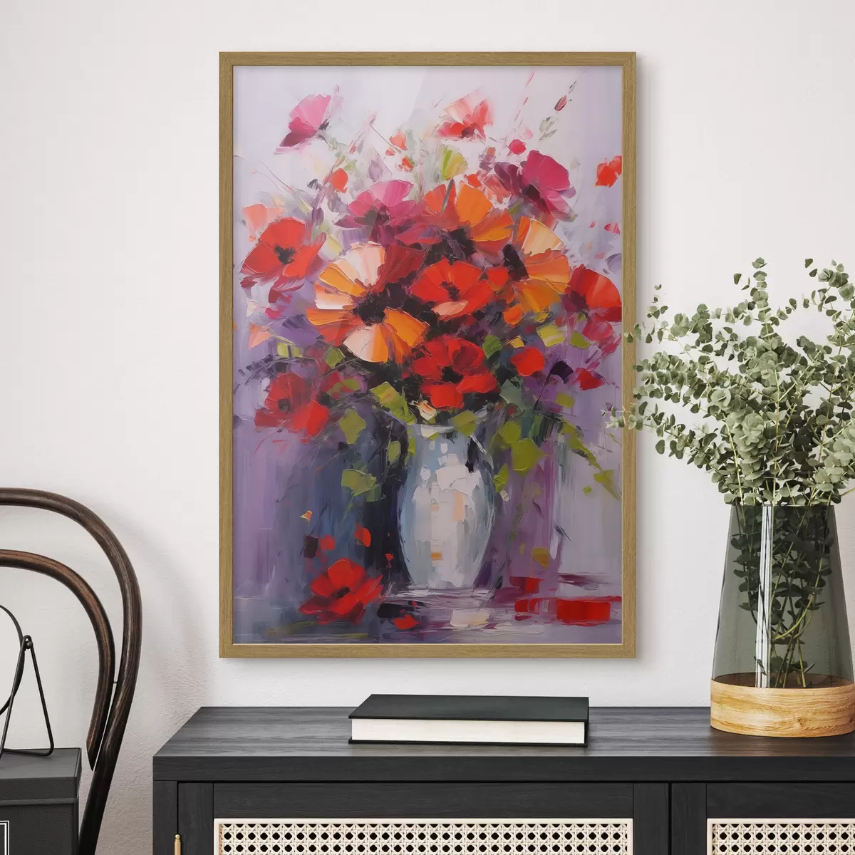 Poster Bouquet de coquelicots rouges f41666