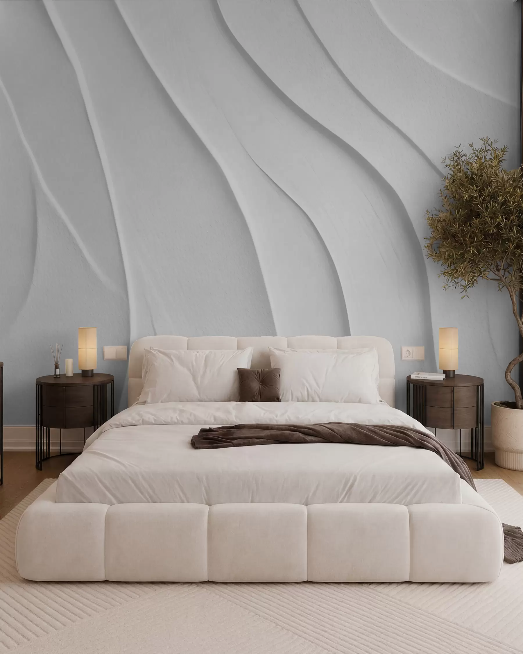 Papier peint Arches blanches plissées w02298