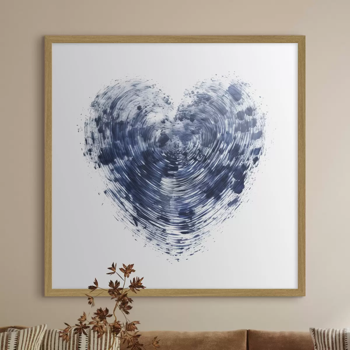 Poster Coeur texturé bleu f41707