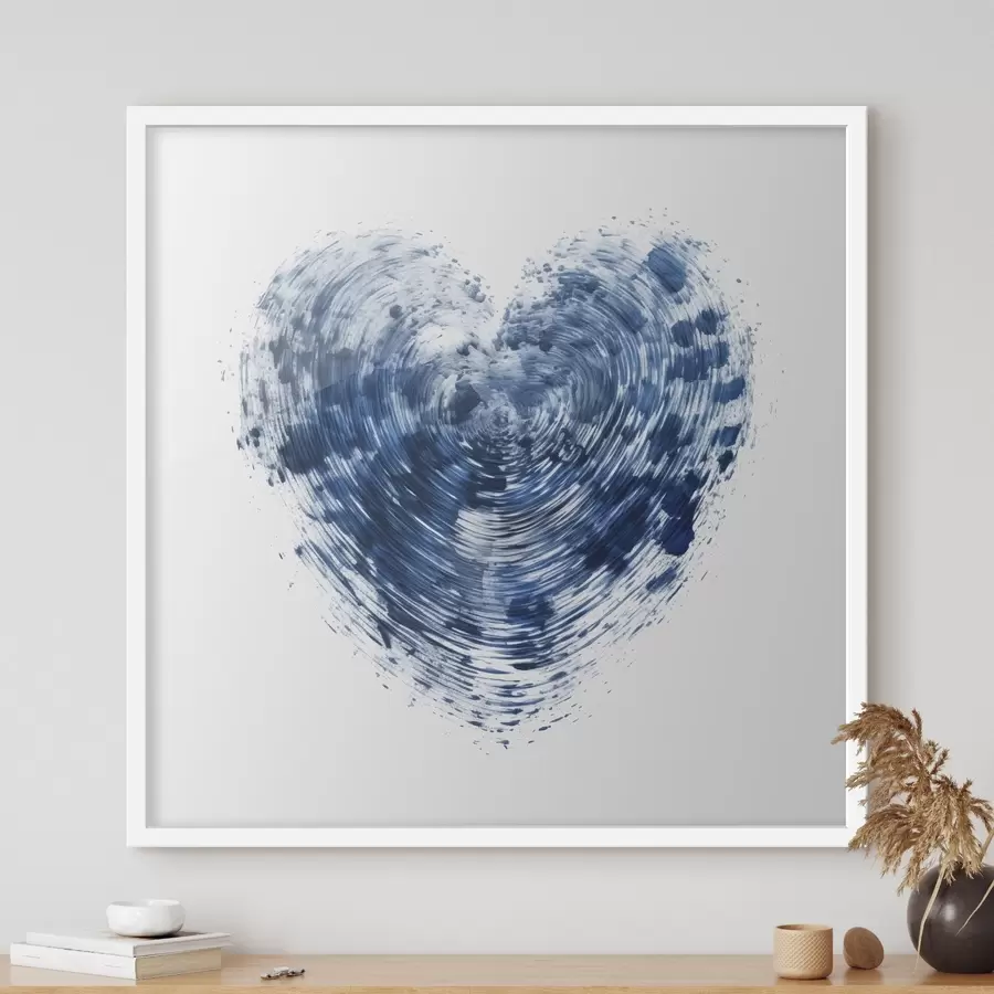 Papier peint Coeur texturé bleu f41707