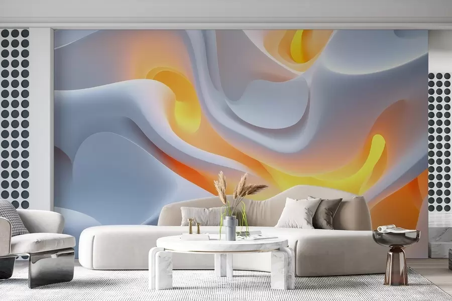 Papier peint Vagues urbaines abstraites avec lueur intérieure simulée w02249