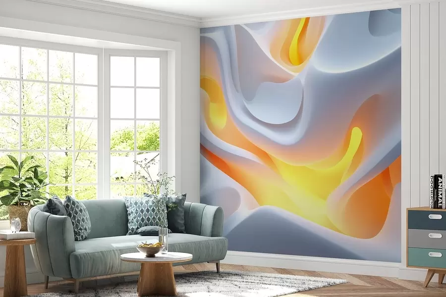 Papier peint Vagues urbaines abstraites avec lueur intérieure simulée w02249