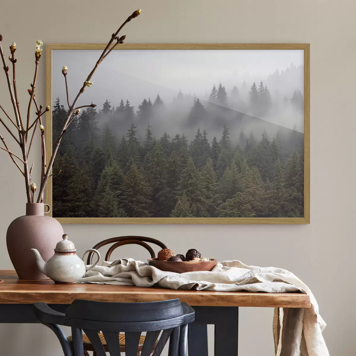 Poster Forêt dans la brume f41839