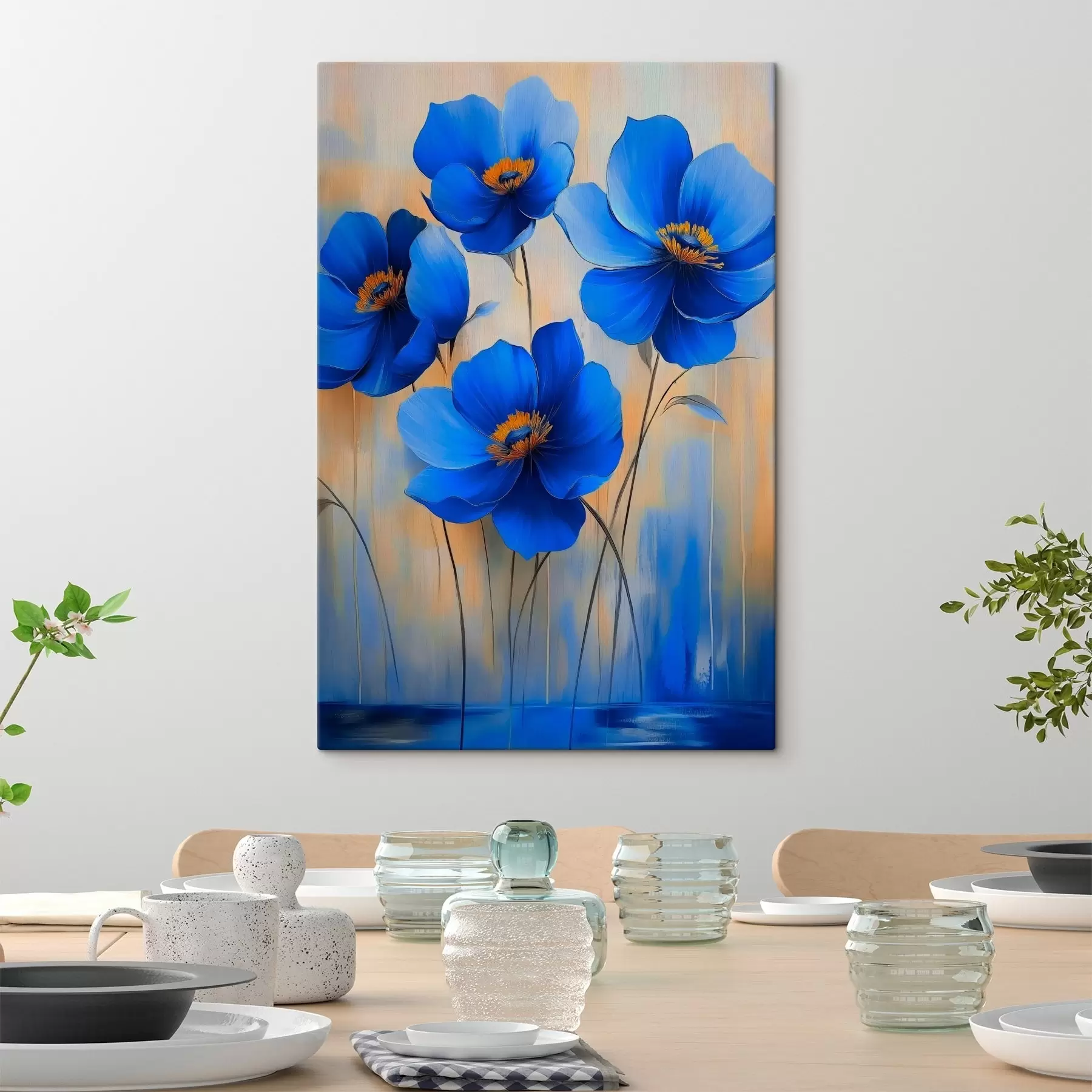Tableau Fleurs bleues s41818