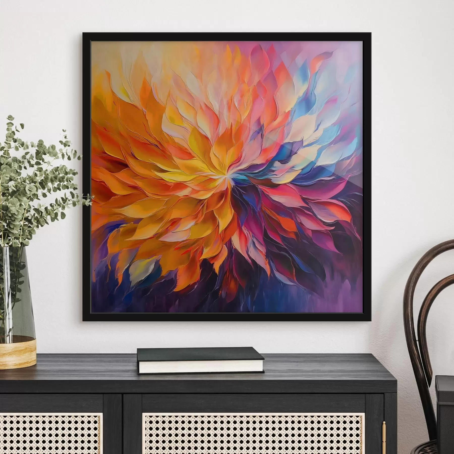 Papier peint Une explosion abstraite de pétales colorés f41814