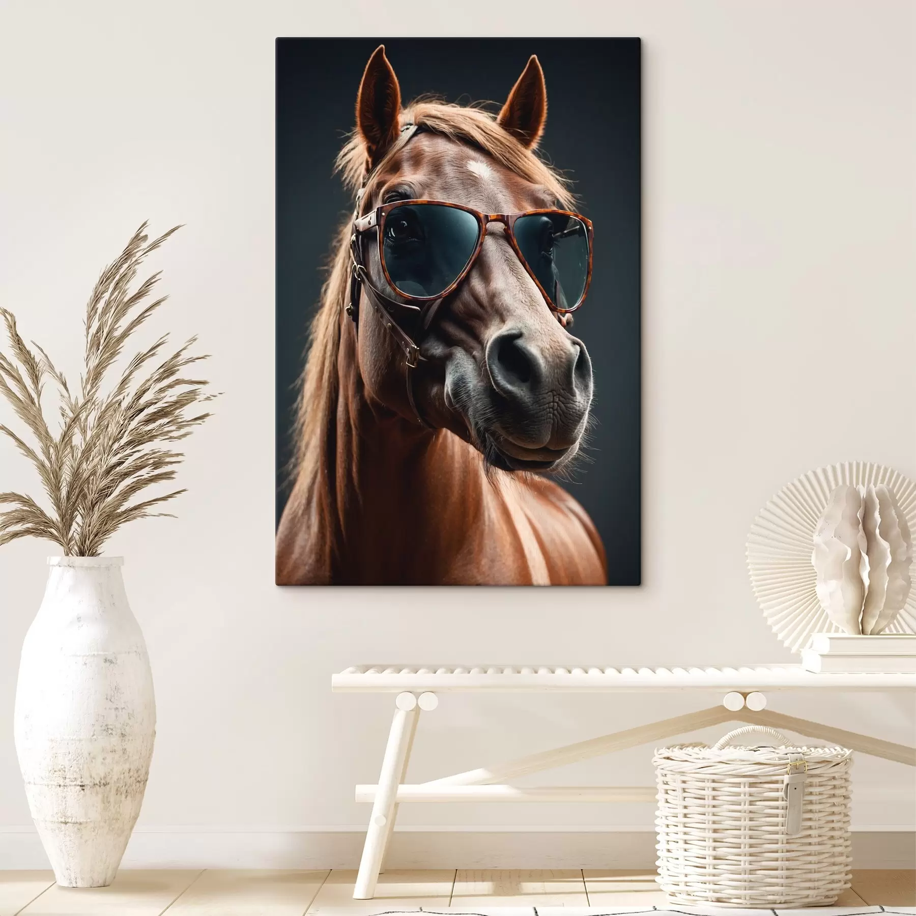 Papier peint Cheval avec des lunettes s41519