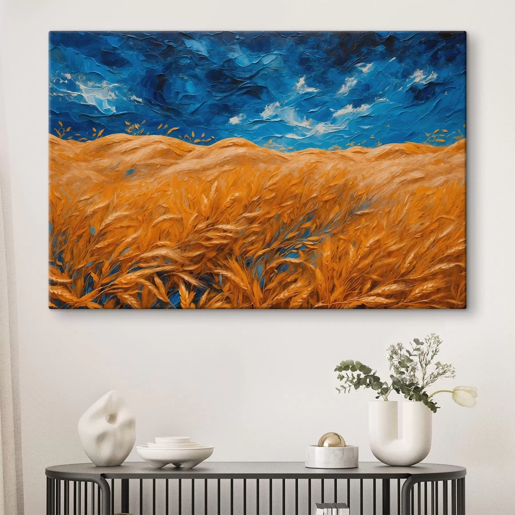 Papier peint Champ de blé en peinture à l'huile s41584