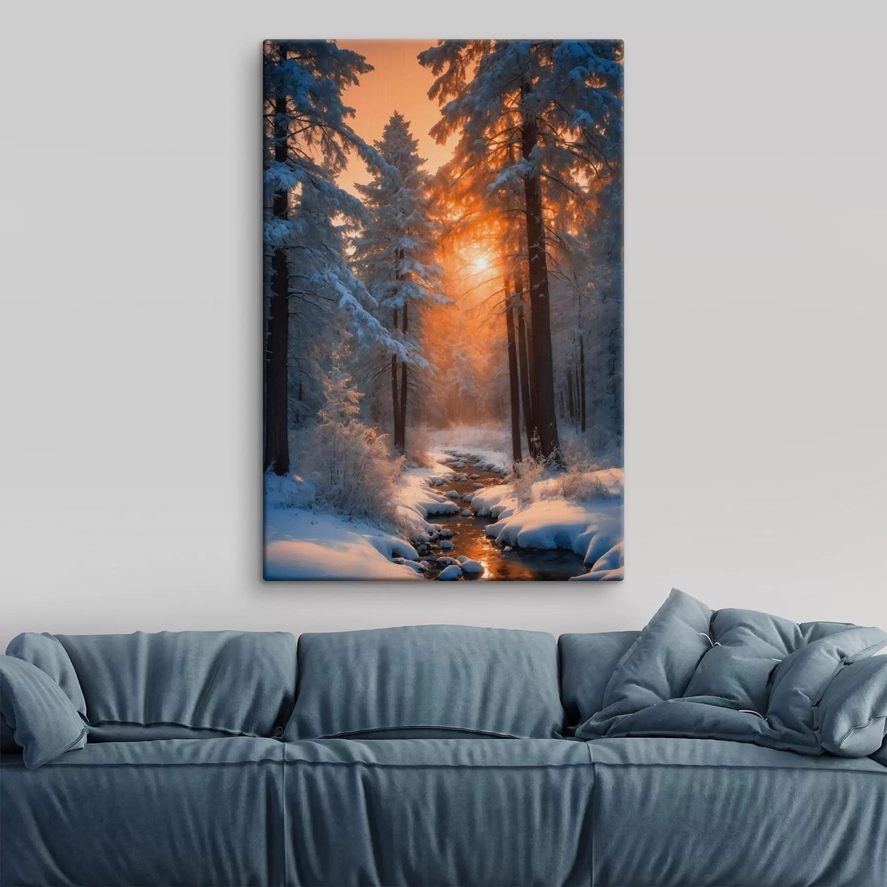 Tableau Cours d'eau en hiver été s41590