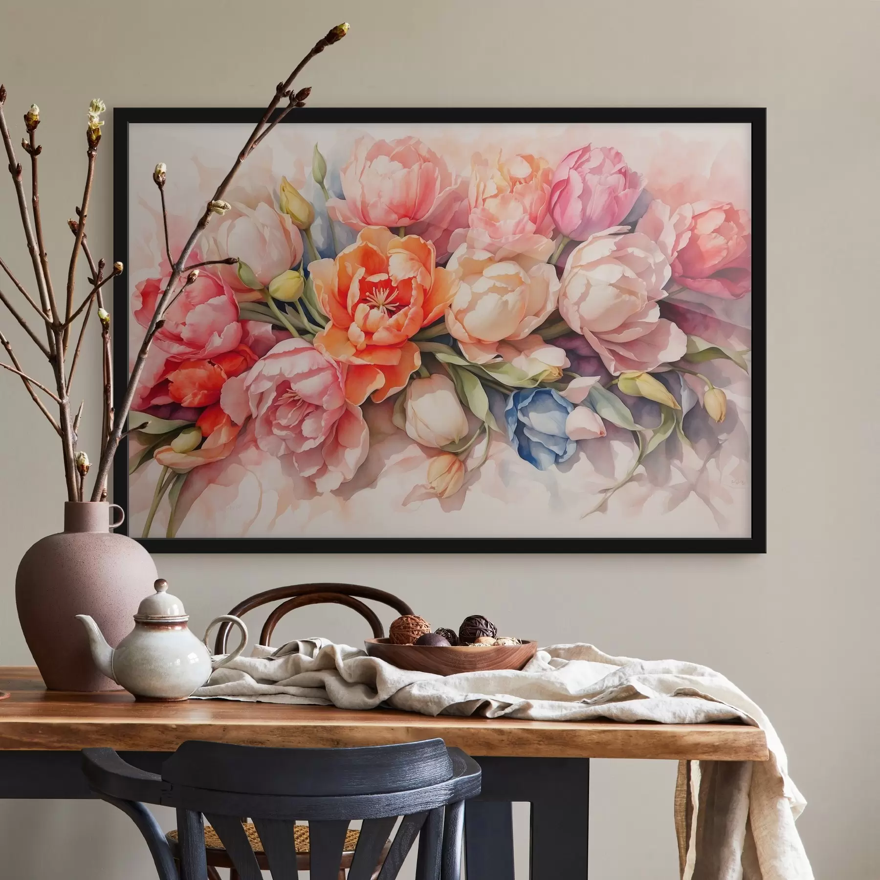 Papier peint Bouquet de fleurs en aquarelle f41531