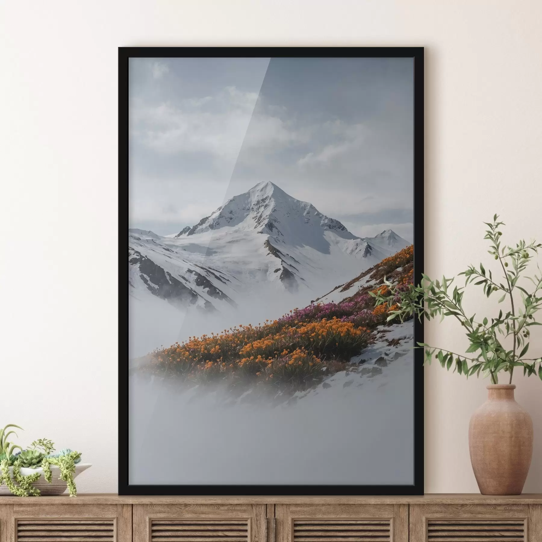 Papier peint Fleurs au sommet d'une montagne f41593