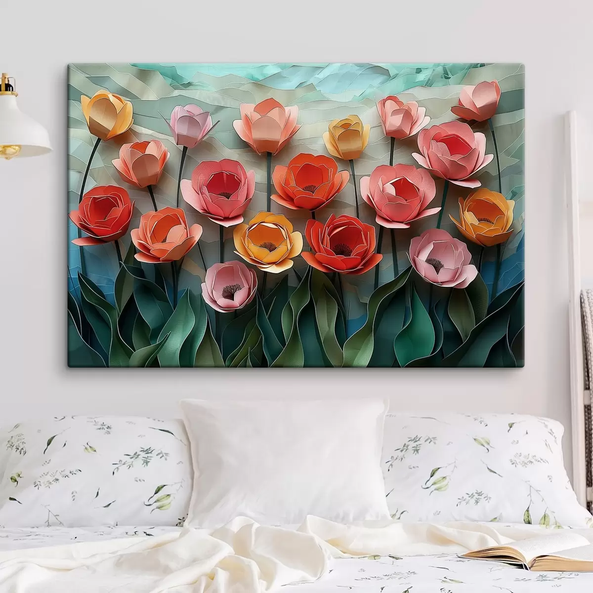 Tableau Tulipes en style origami s41870