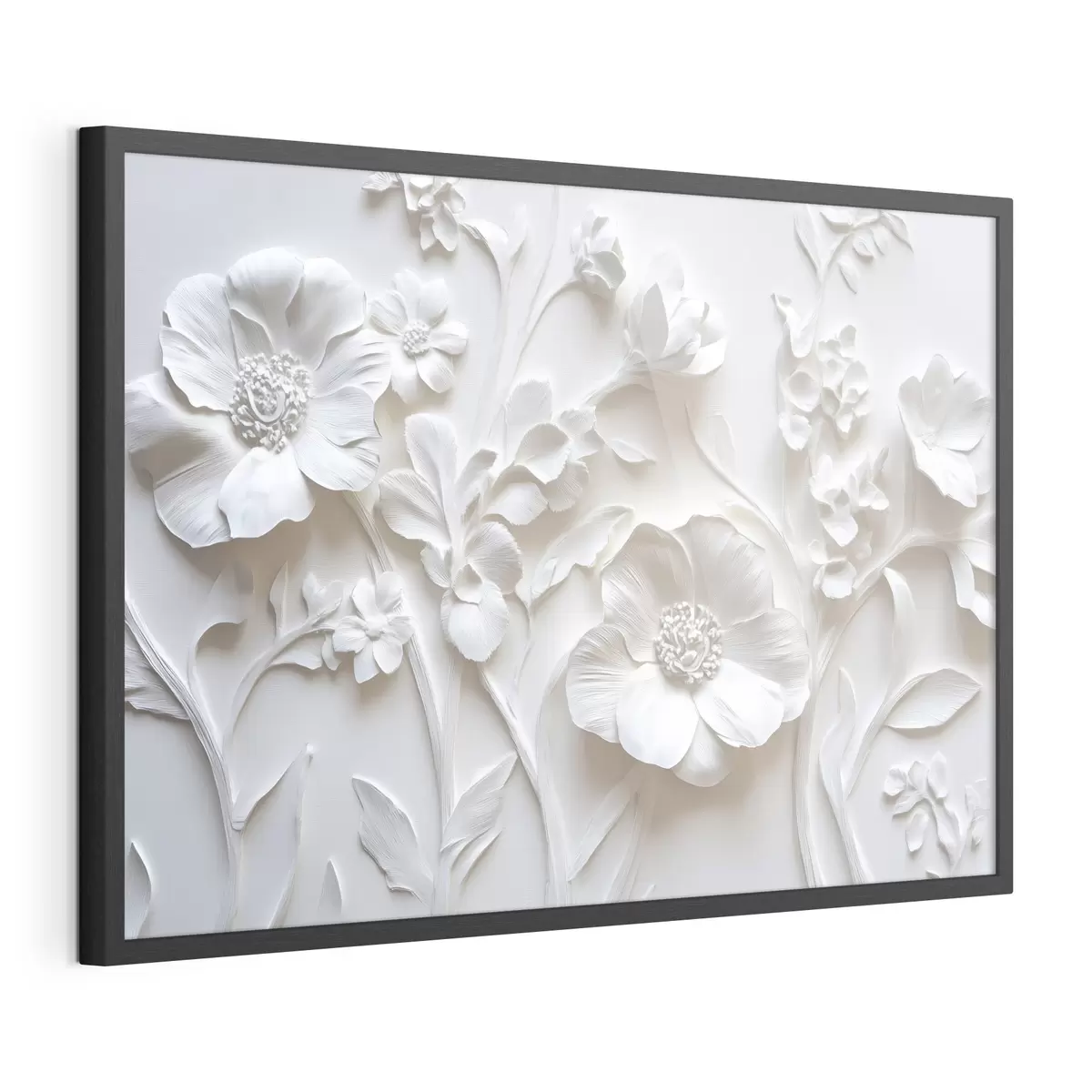 Poster Fleurs en stuc blanc f41867