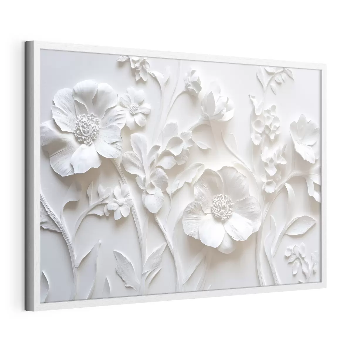 Poster Fleurs en stuc blanc f41867