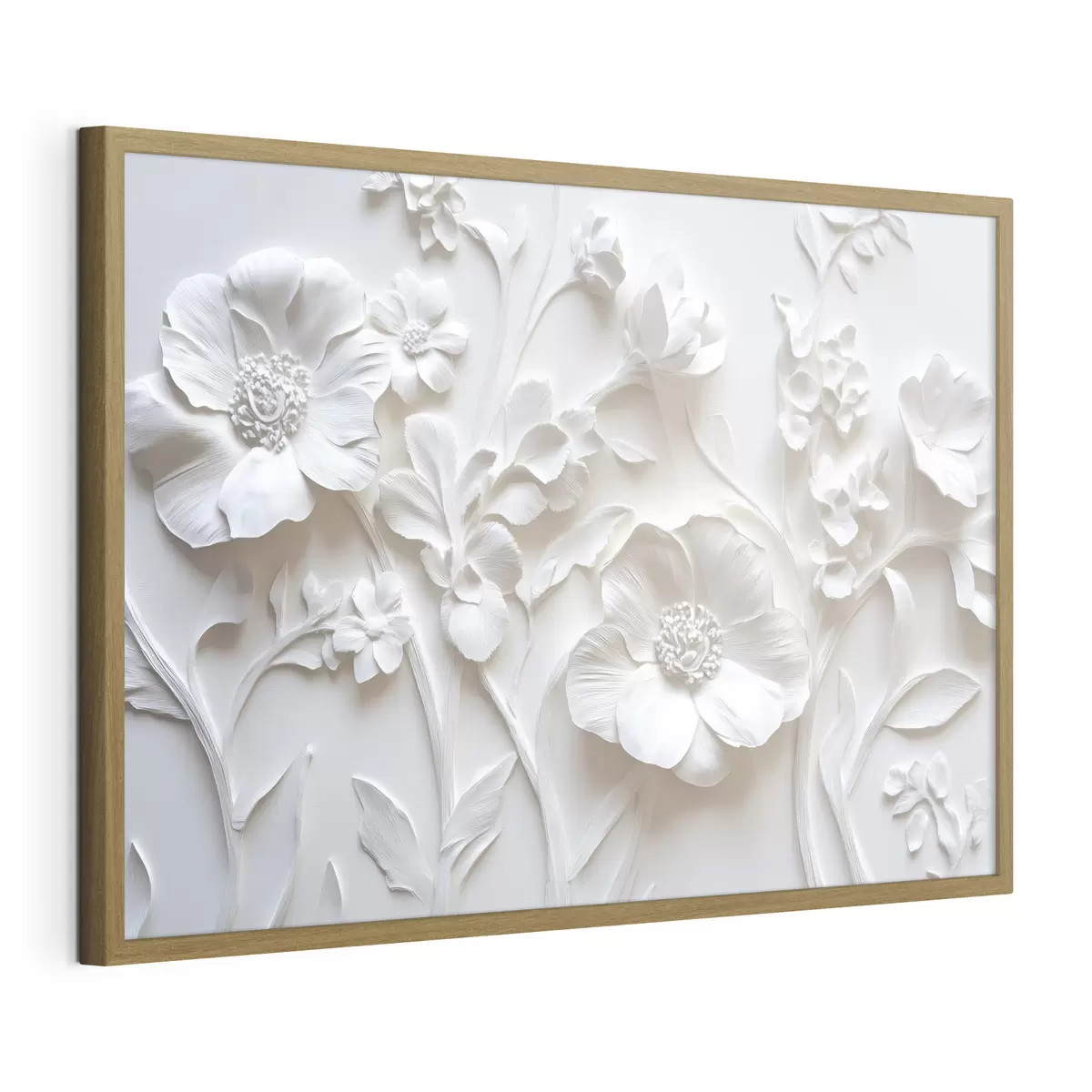 Poster Fleurs en stuc blanc f41867