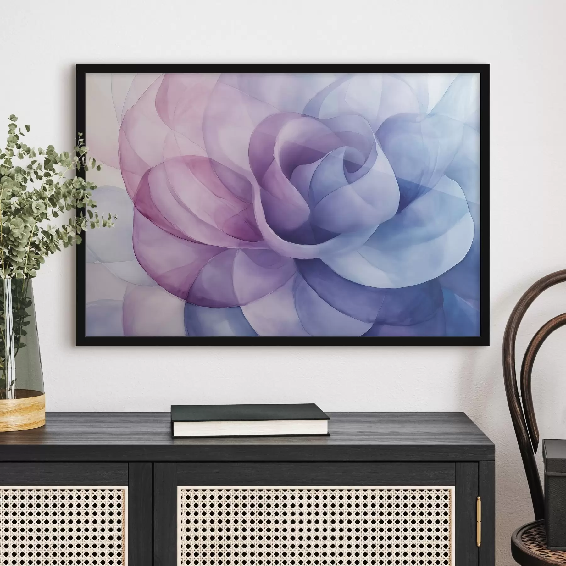 Tableau Fleur bleu-violet en style aquarelle f41869
