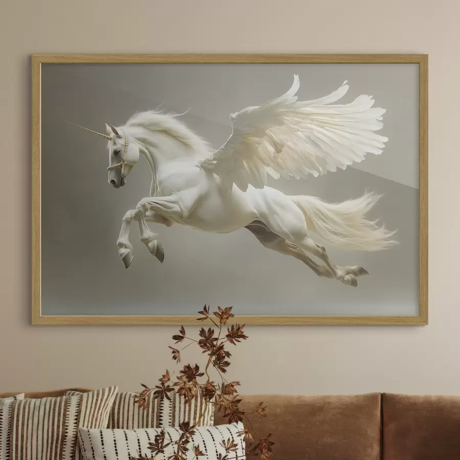 Papier peint Pégase bondissant, un cheval ailé f41875