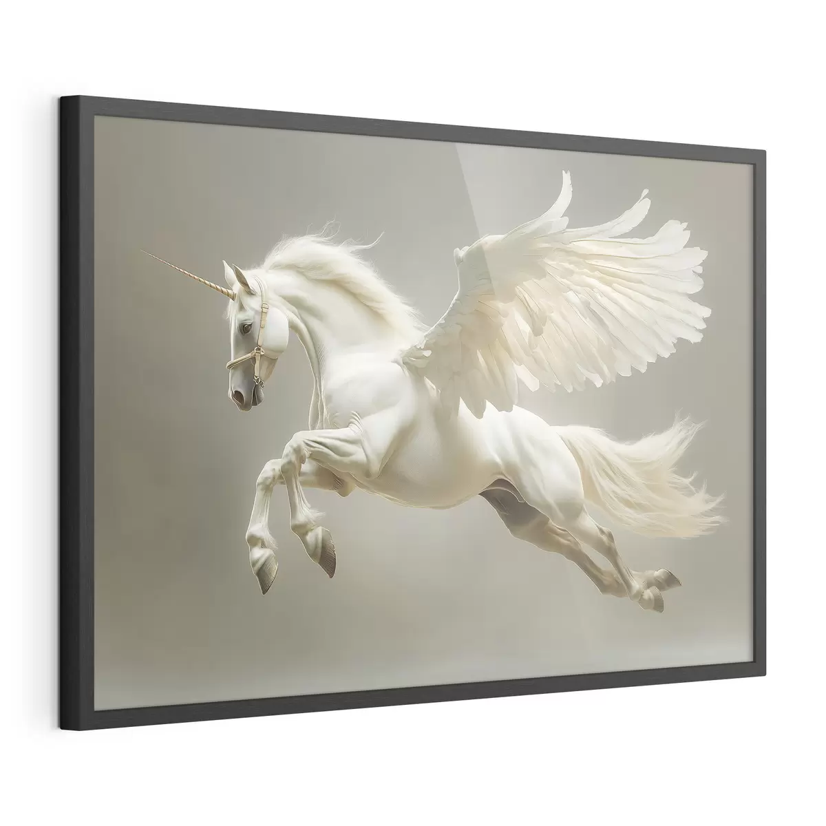 Poster Pégase bondissant, un cheval ailé f41875