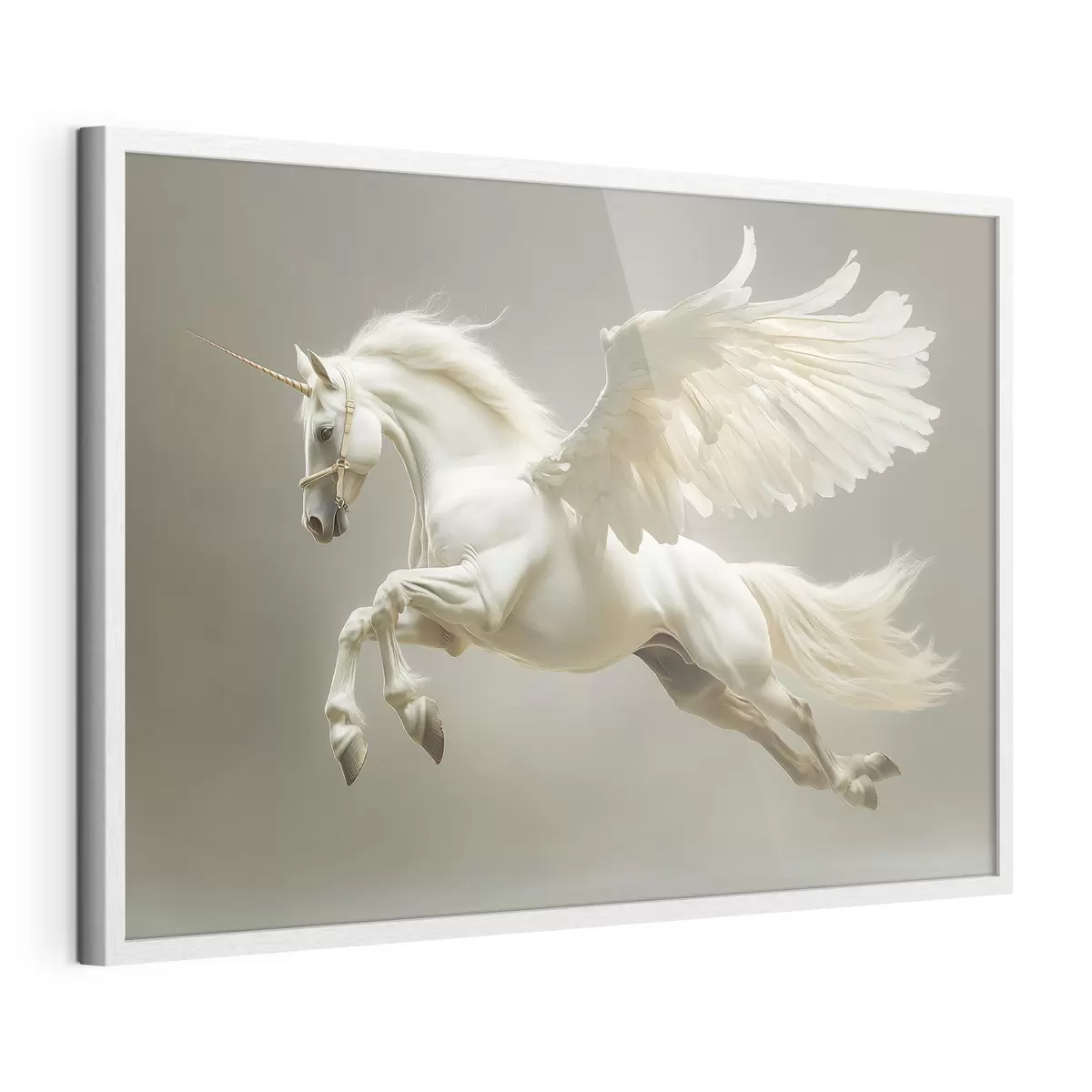 Poster Pégase bondissant, un cheval ailé f41875
