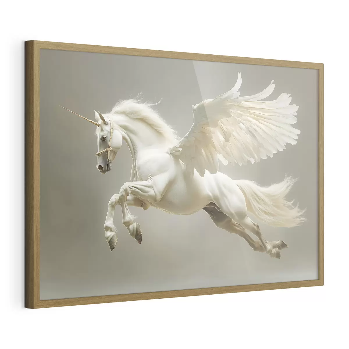 Poster Pégase bondissant, un cheval ailé f41875