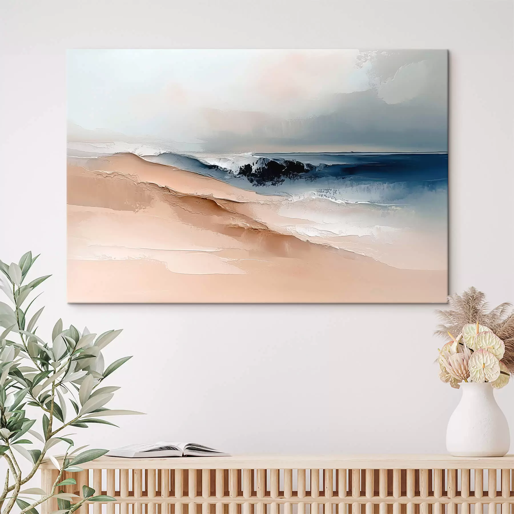 Tableau Abstrait avec vague océanique s41654