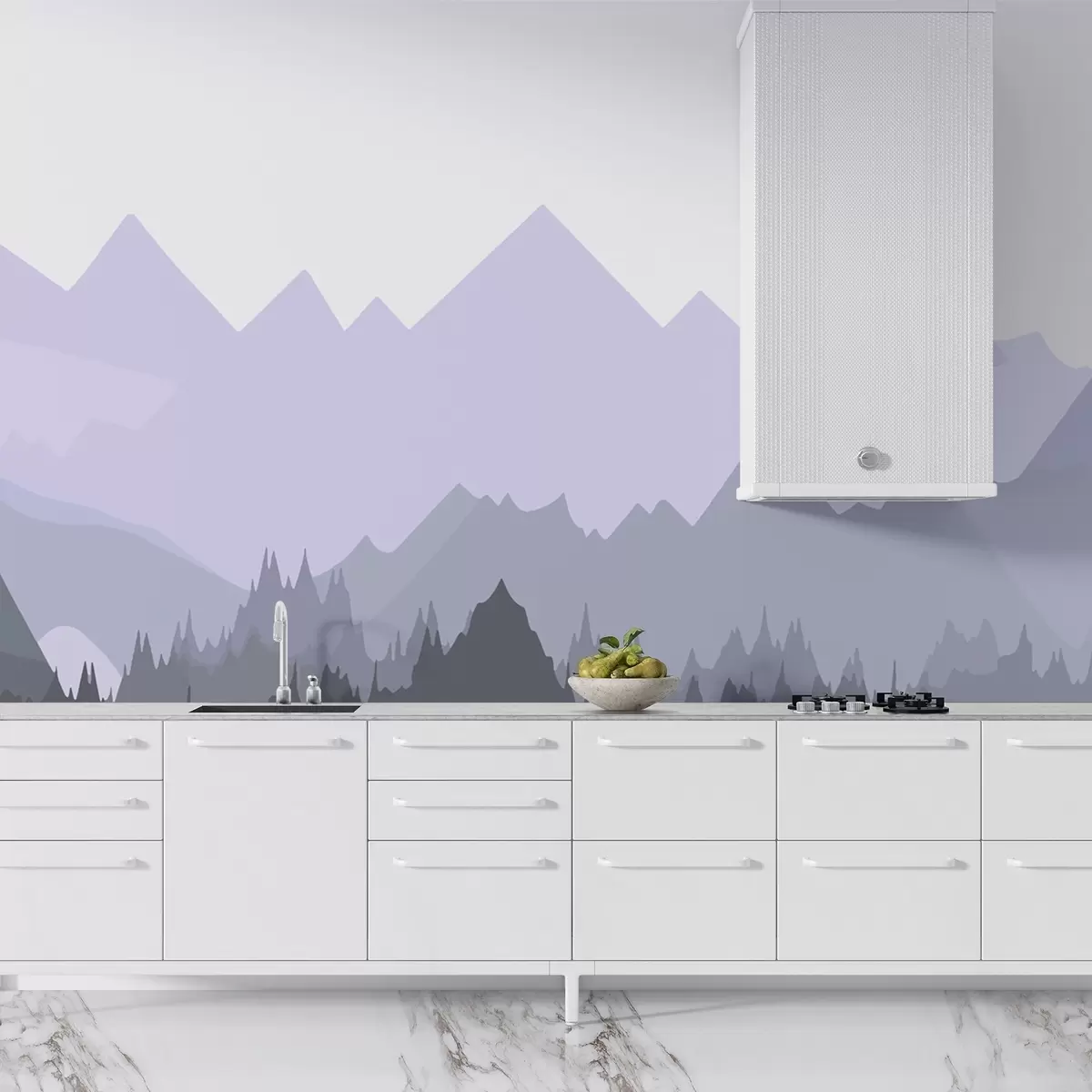 Papier peint Silhouettes de montagnes w02303v2