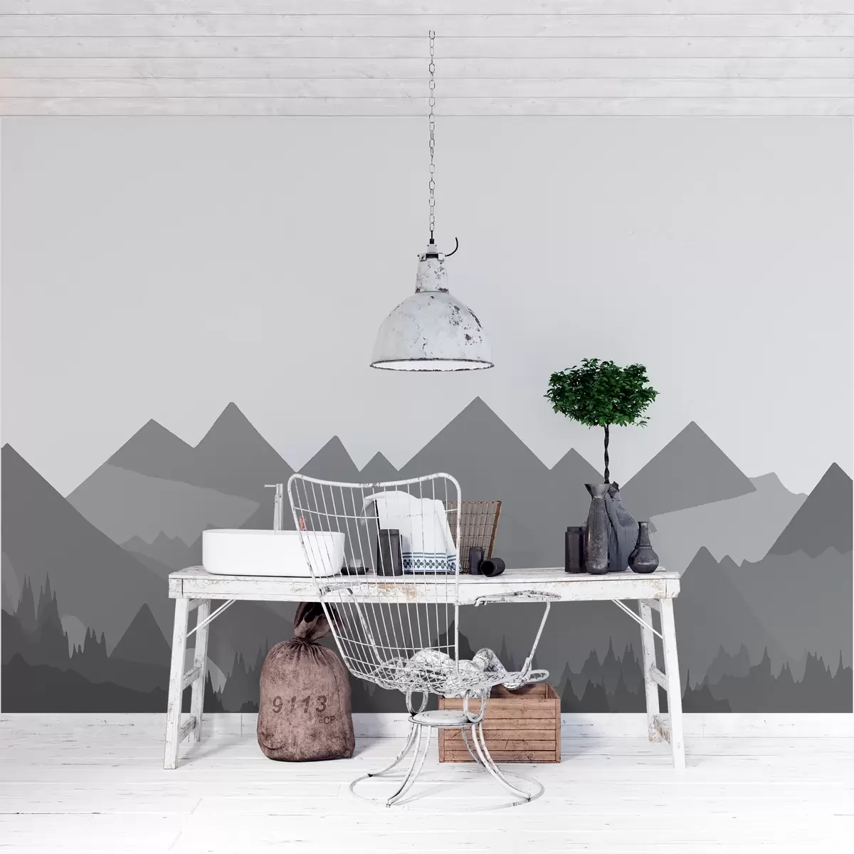 Papier peint Silhouettes de montagnes w02303v3