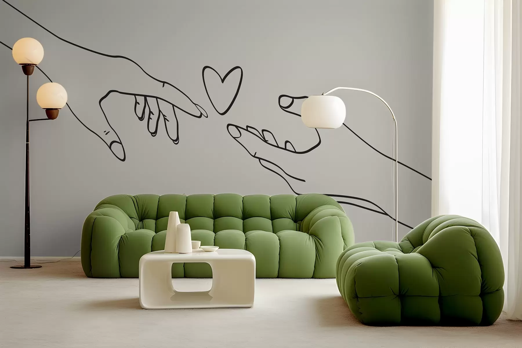 Papier peint Dessin des mains w02380