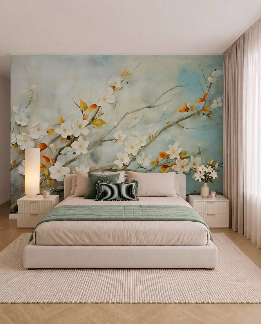 Papier peint Branches aux oiseaux w08444