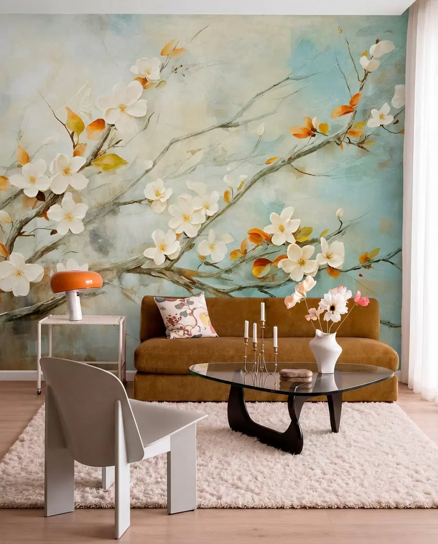 Papier peint Branches aux oiseaux w08444