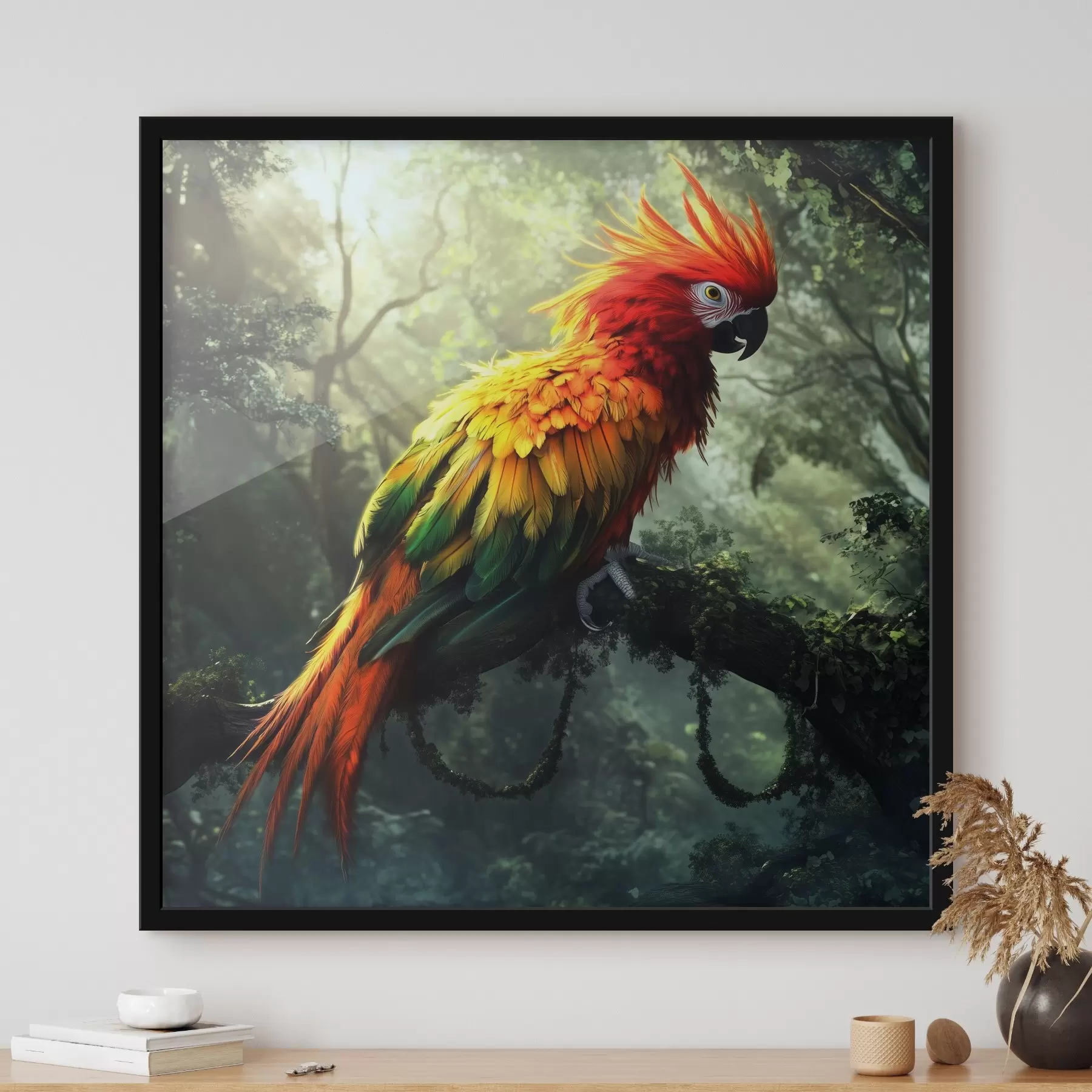 Papier peint Un perroquet coloré dans la jungle f41967