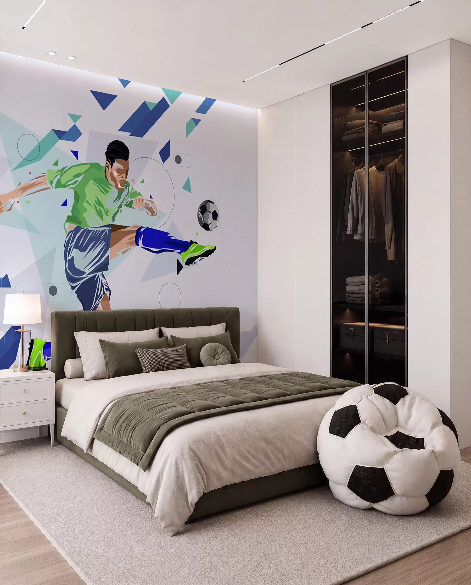 Papier peint Frappe de football en vol w02401