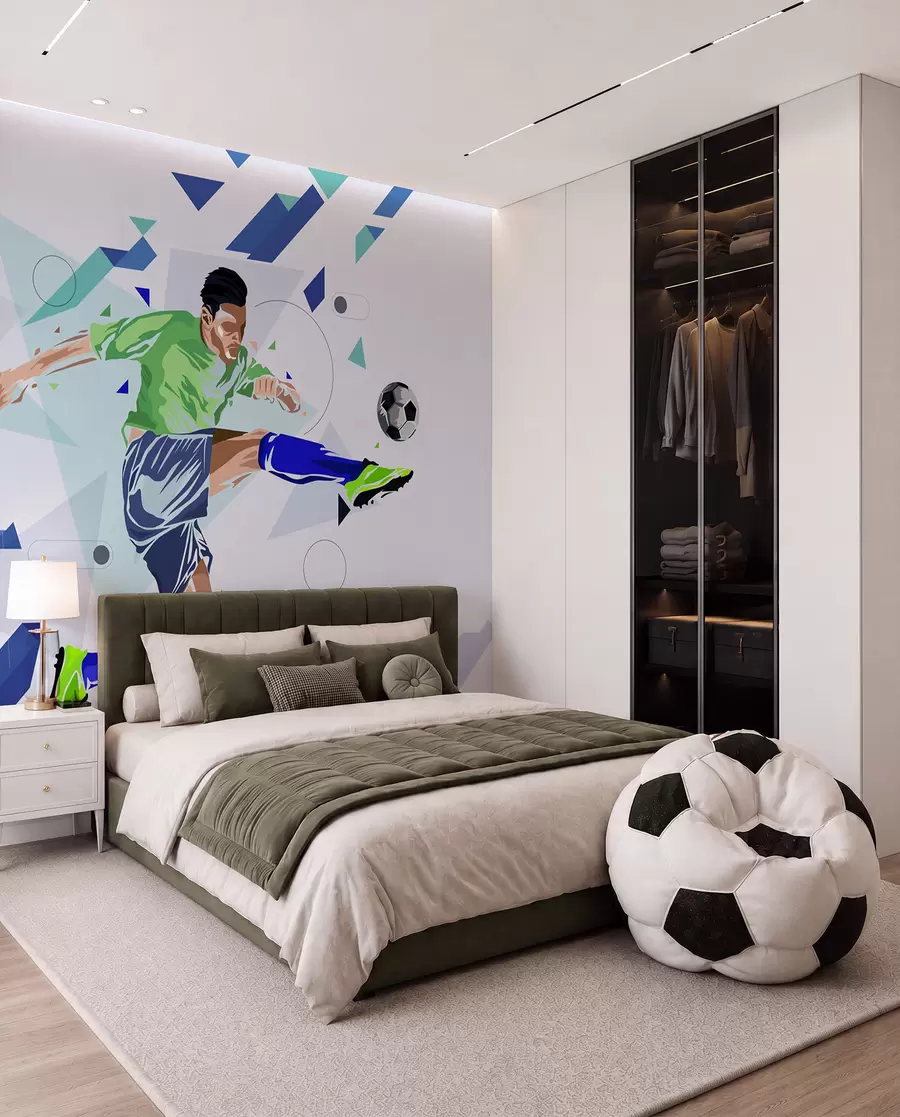 Papier peint Frappe de football en vol w02401